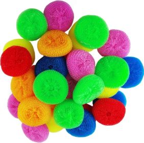 30PCS Plastic Dish Scrubbers for Dishes Plastic Pot Round Scrubber Scouring Pad Nylon Dish Scrubber