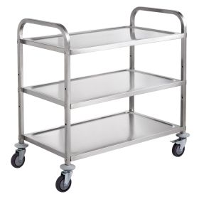 Kitchen Utility Cart, 3 Tiers, Wire Rolling Cart with 450LBS Capacity, Steel Service Cart on Wheels